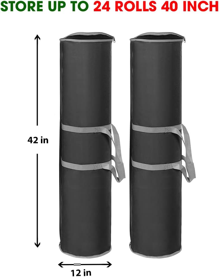 ProPik Wrapping Paper Storage Bag - Heavy Duty Gift Wrap Organizer | Holds Up to 48 Rolls, 40" Long | Black