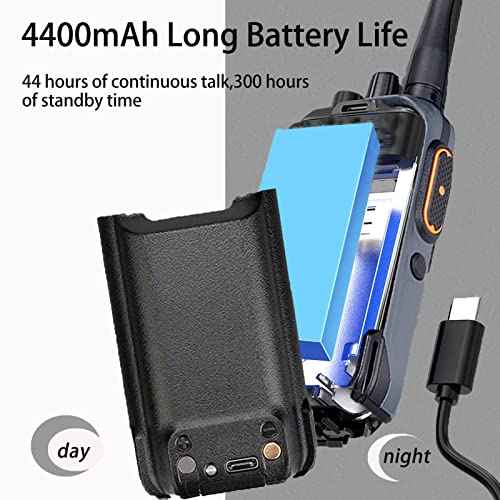 Retevis RB17 Walkie Talkies for Adults,Rechargeable 2 Way Radio with USB Charging,Durable Two Way Radios with 4400mAh Large Battery,Handsfree Emergency Alarm,for Gifts Skiing Hunting Outdoor(4 Pack)