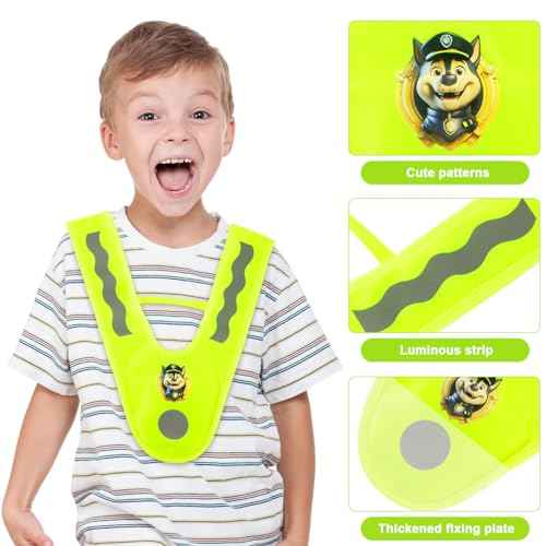 Kids Reflective Vests,High Visibility Child Safety Vests with Reflective Bracelets for Cycling Outdoor