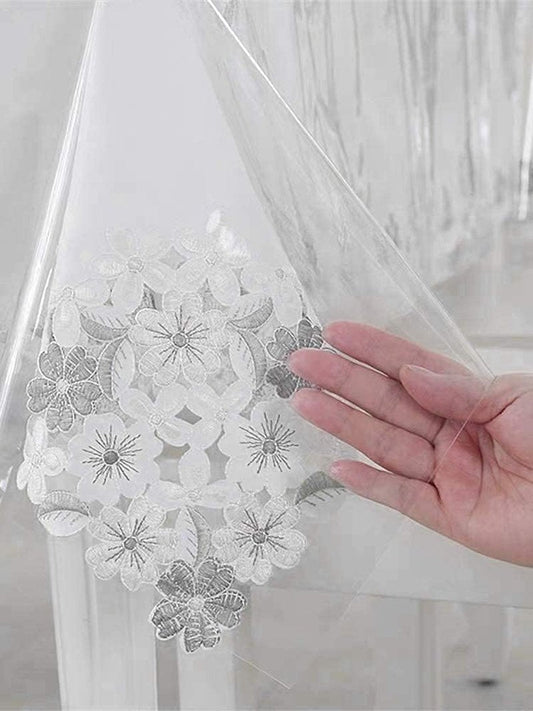 sancua 100% Waterproof Rectangle PVC Tablecloth - 70 x 70 Inch - Oil Proof Spill Proof Vinyl Table Cloth, Wipe Clean Table Cover for Dining Tables, Buffet Parties and Camping, Crystal Clear
