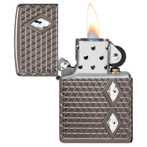 Zippo Diamond Pattern Design Armor Black Ice Pocket Lighter