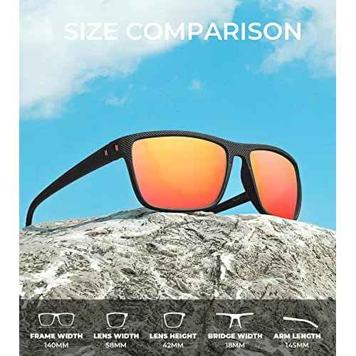 KALIYADI Polarized Sunglasses for Men, Lightweight Sun Glasses with UV Protection for Driving Fishing Golf