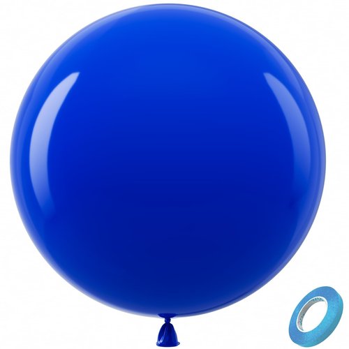 Bezente Royal Blue Giant Balloons 36 Inch - 8 Pack Jumbo Large Round Dark Blue Latex Balloon for Birthday Bridal Shower Graduation Baseball Nautical Party Decorations