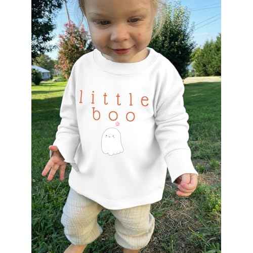 JINTING Mommy and Me Matching Outfits Halloween Little Boo Sweatshirt Spooky Mama Long Sleeve Shirt Tops