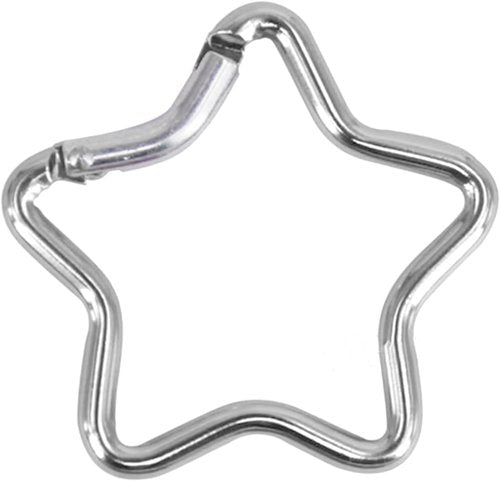 2Pcs Silver Carabiner Clip, Star Shaped Climbing Buckle, Aluminum Alloy Heavy Duty Keyring Hook for Camping Fishing Hiking Traveling Aluminum Key Chain Clip Accessories Outdoor Car Accessories