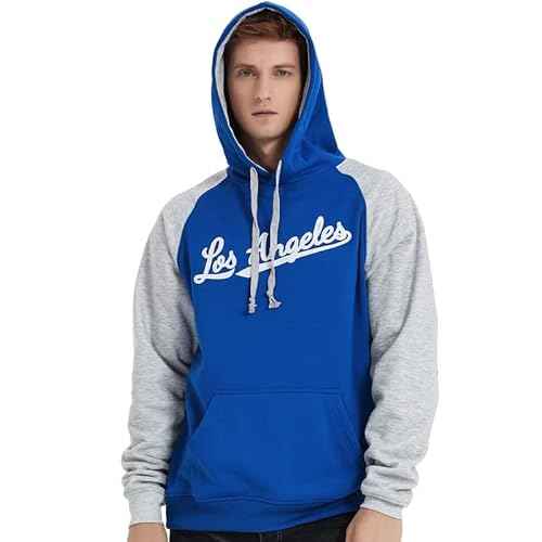 DELUSPTOMAY Mens Baseball Team Embroidery Hooded Sweatshirt Casual Hoodie