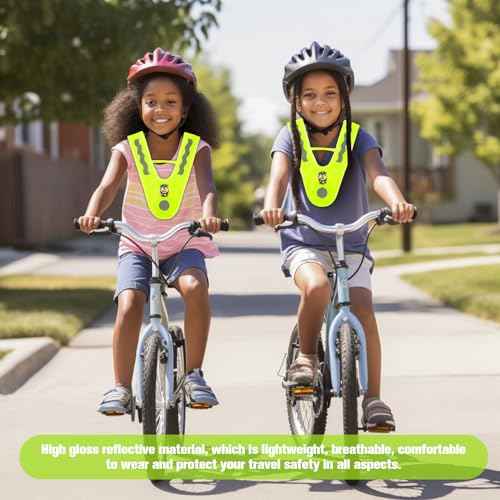 Kids Reflective Vests,High Visibility Child Safety Vests with Reflective Bracelets for Cycling Outdoor