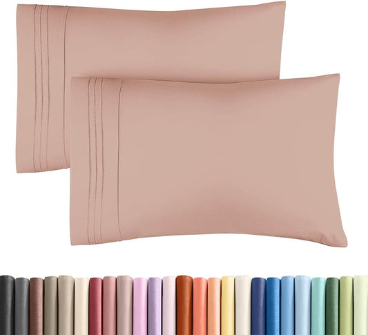 King Standard Pillow Cases by King - Ultra-Soft Hotel Quality Covers | Fade-Free & Wrinkle Resistant - Mauve - Set of 2