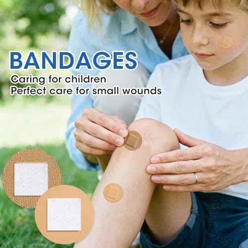 CXYARY 400PCS Round Bandages, Fabric Bandage £¦ Waterproof Bandage Latex Free Used for Emergency Treatment and Skin Wound Care, Circle Bandages Suitable for Small Wounds