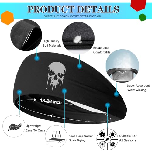 Sports Headbands for Men Sweatbands Sweat Bands Headbands Men 3pcs Workout Cooling Head Bands for Running Hairband for Tennis Football Gym Yoga