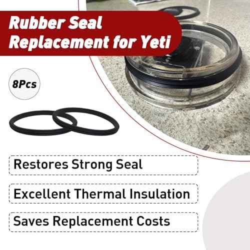 8 Pcs 20 Oz Replacement Lid Seal Gaskets for Yeti Rambler, Rubber O-Ring Cup Lid Seals Compatible with Yeti Stainless Steel Insulated Tumbler