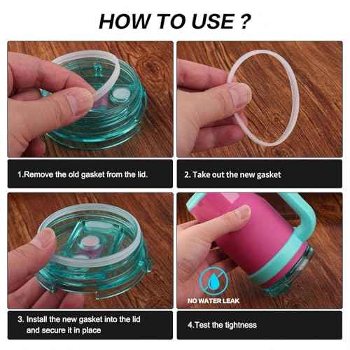 Joshey Tumbler Lid Rubber Seal Replacement Compatible with Reduce Kids Coldee 2.0 Mug 14 oz, 18 oz, 6Pcs BPA-Free Silicone Gasket Accessories