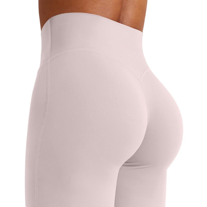 YEOREO Workout Leggings Womens No Front Seam Straight Leggings 29" High Waist Buttery Eddiy Gym Yoga Pants Dusty Pink M