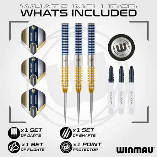 Winmau Darts - Professional Player - Daryl Gurney SC 1.0 Series 90% Tungsten Darts Set with Dart Flights and Dart Shafts (Stems) ? Available in Soft and Steel Tip - Available Weights 20g and 23g