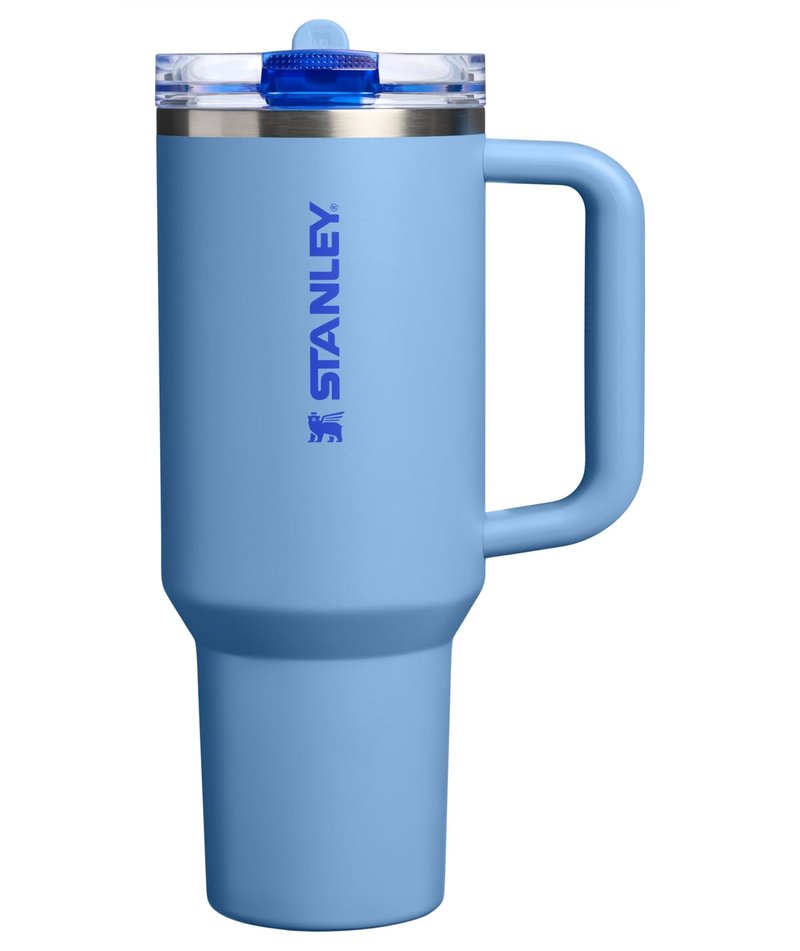 STANLEY Quencher ProTour Flip Straw Tumbler with Leakproof Lid 40 oz | Built-In Straw & Handle | Cupholder Compatible for Travel | Insulated Stainless Steel Cup | BPA-Free | Blue Sky