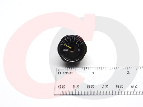 5000 PSI Paintball Air Tank Gauge - Captain O-Ring Black, Fits 3000 & 4500 PSI Tanks