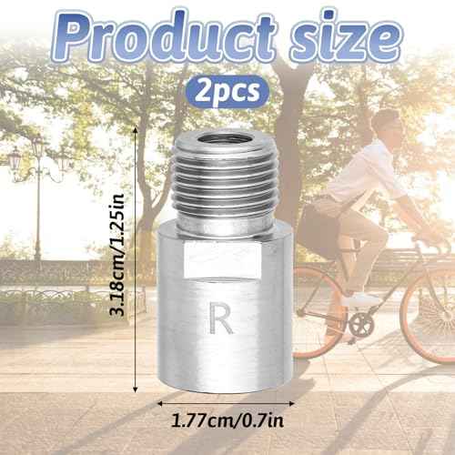 Bike Pedal Extenders, 1 Pair Steel Bicycle Pedal Adapter Extended Fit 9/16 inch Spindle Pedals Bike, Heavy Duty Steel Bicycle Pedal Extender, Extend by 20mm/0.79inch