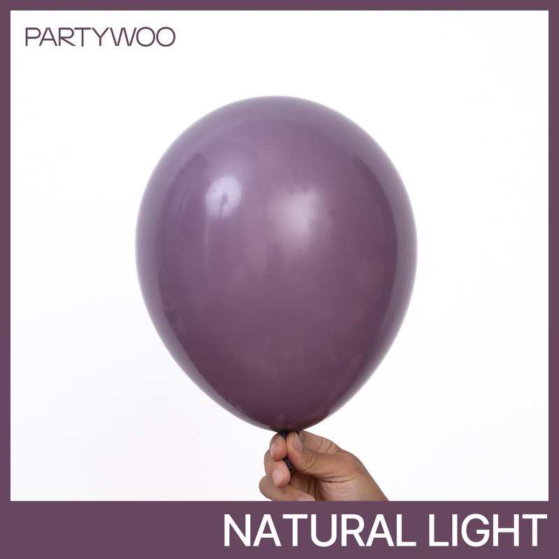 PartyWoo Dusty Purple Balloons 50 pcs 12 Inch Matte Mauve Dark Purple Latex Helium Balloons for Wedding Baby Shower Gender Reveal Graduation Butterfly Birthday Party Decorations Purple-F50