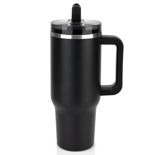 Sursip 40 oz Tumbler with Handle and Flip Straw, 100% Leakproof Lid Insulated Cup Stainless Steel Water Bottle for Cold Drinks Travel Mug, BPA-Free, Dishwasher Safe