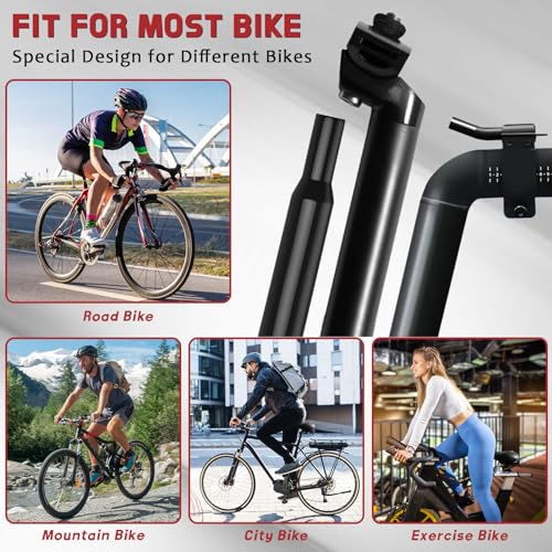 Comfortable Bike Seat, Bike Saddle with Memory Foam Padded, Wide Bicycle Seat with Dual Shock Absorbing and Night Reflective Strips for Men Women