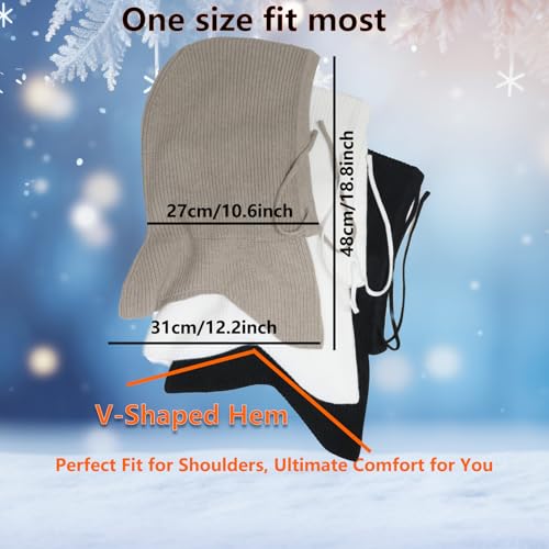 Knit Balaclava Women Winter Hats for Women Winter Face Mask Ski Mask for Men and Women Warm Face Cover Neck Warmer