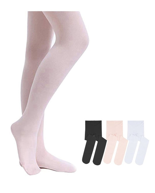 Stelle Girls' Ultra Soft Pro Dance Tight/Ballet Footed Tight(Toddler/Little Kid/Big Kid),BP+WT+BK,S