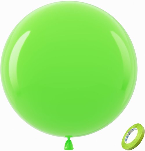 Bezente 36-Inch Lime Green Giant Balloons - 8 Pack Jumbo Round Latex Balloons for Parties