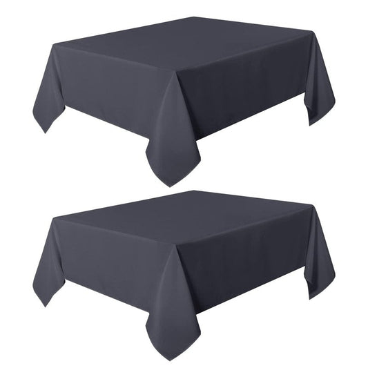 sancua 2 Pack Dark Grey Tablecloth 54 x 54 Inch, Stain and Wrinkle Resistant Square Table Cloth - Washable Polyester Table Cover for Dining Tables, Buffet Parties and Camping
