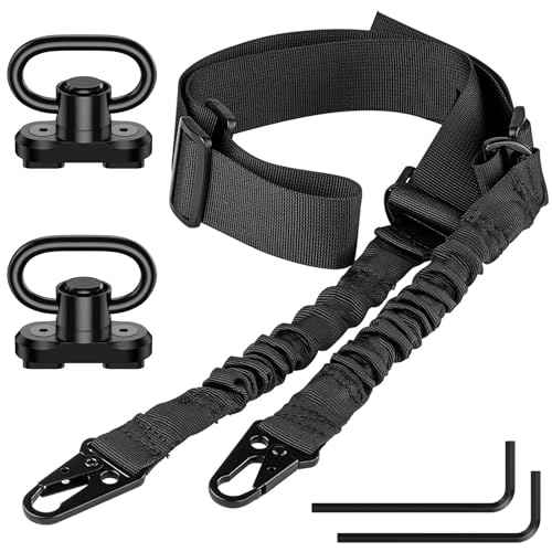 CVLIFE Rifle Sling Two Point Sling Adjustable Length Gun Sling for Rifle with 2 Pack Sling Swivel for M-Rail