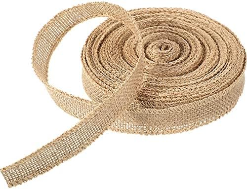 Skiennix 1-Inch Wide Burlap Ribbon - 20 Yards of Natural Jute Fabric for Crafts, Gift Wrapping & Decorations