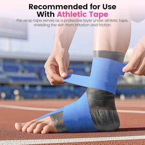 3rd Gen Hot Pink Pre Wrap Athletic, 4 Pack Prewrap Athletic Tape for Hair Soccer, Sports Pre-Wrap Headbands Foam Underwrap Bandage