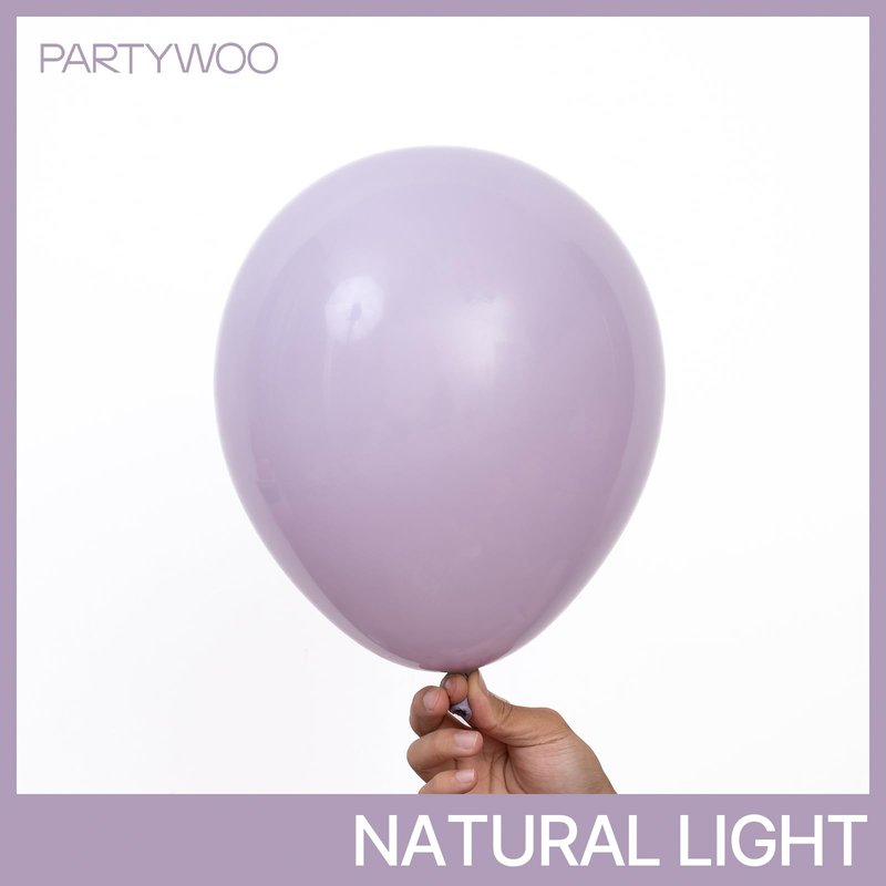 PartyWoo Dusty Purple Balloons 100pcs Different Sizes Pack of 18 12 10 5 Inch Lavender Lilac Boho Neutral Balloon Arch Kit for Baby Shower Graduation Cat Tornado Birthday Party Decorations Purple-F33