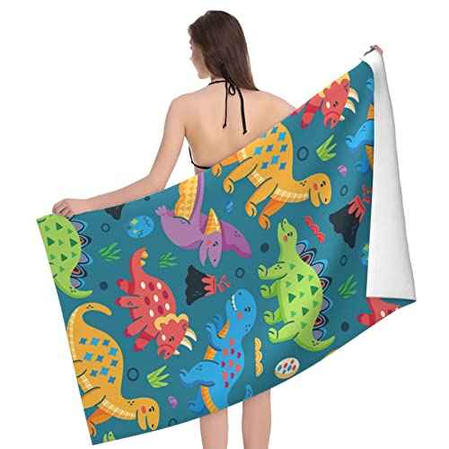 Dinosaur Beach Towels for Boys Kids Beach Towels Bulk Toddler for Travel Pool Personalized Microfiber Oversized Quick Dry Pool Towel 30"x 60"