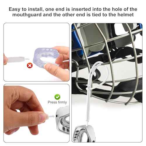 5pcs Rugby Mouth Guard Strap, Football Mouth Piece Tether Only Universal Replacement Strap for Teens Sports Football Rugby Hockey Basketball Boxing for Most Mouthguards Accessories (White)