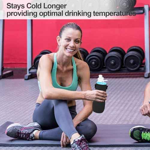 2 Pcs Sleeve Compatible with Cirkul Water Bottle 32oz,Water Bottle Sleeve for Cirkul Tumbler & Stainless Steel,Neoprene Insulated Bottles for Tumbler & Stainless Steel Bottles Accessories(Black)