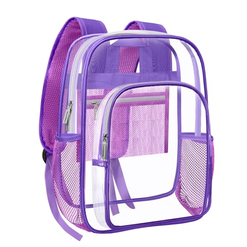 HEEYA Clear Backpack Heavy Duty Transparent Backpack for Security, Sports, Work, Travel, Stadium