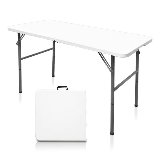 Camp Solutions Plastic Folding Table, 6 FT Folding Table, Plastic Portable Tables for Dining Parties Card Picnic Camping, Granite White