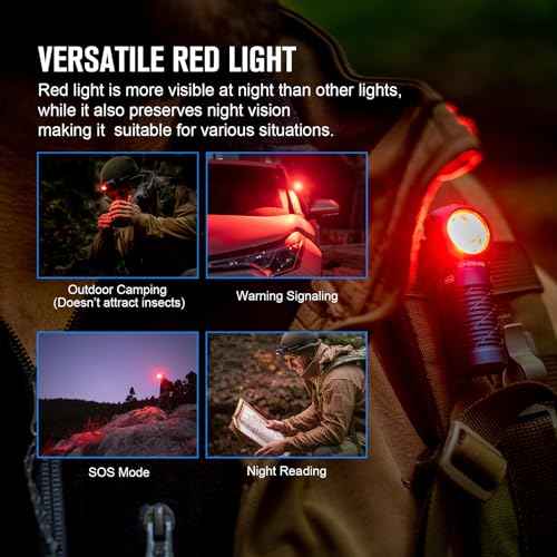 OLIGHT Perun 2 Mini Headlamp 1100 Lumens LED Head Flashlight, Rechargeable Headlight with Red Light Option, Great for Working, Camping(Midnight Blue Cool White)