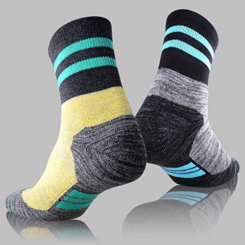 FEIDEER Women's Hiking Walking Running Socks, Multi-Pack Outdoor Recreation Socks Wicking Cushion Crew Socks