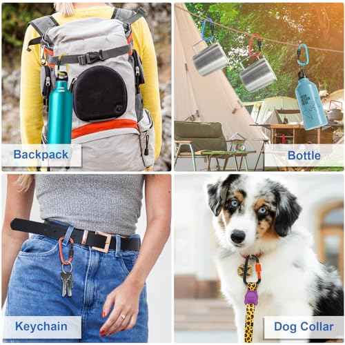Cridoz Locking Carabiner D Ring Clips with Flat Key Ring