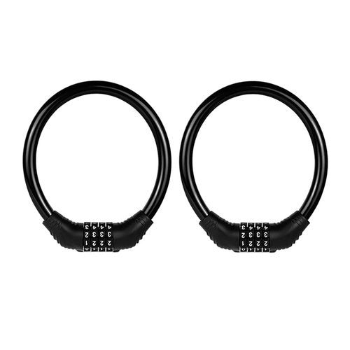 CUIWEI Bike Lock Cable, Heavy Duty Anti Theft Bicycle Lock Chain Portable Code Lock Cable Combo Bike Locks, 4 Digit Security Resettable Combination Lock Bicycle Cable Locks for Bike 16 inches 2 Pieces