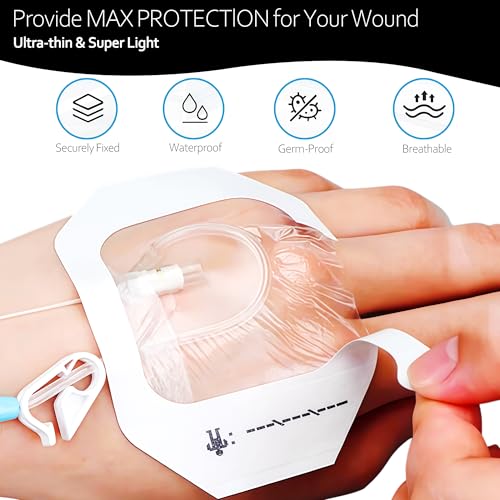 Transparent Film Dressing, 6"x 8" 20 Packs Clear Waterproof Bandage for Wound Care or IV Shield, Tattoo Aftercare Bandage, Scar Therapy, Adhesive Patches for Swimming, Showering, Wounds