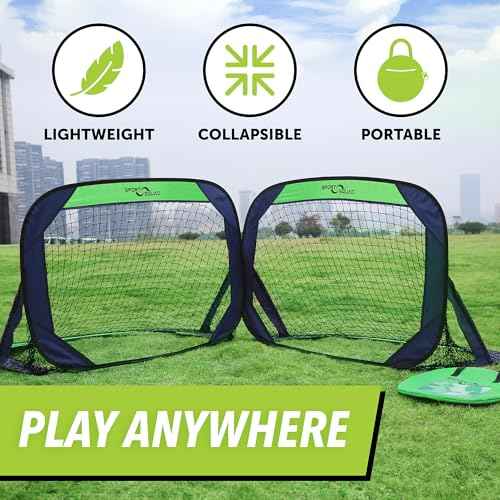 Sport Squad Portable Soccer Goal Net Set - Pop Up Training Soccer Goals for Backyard - Indoor or Outdoor Versions - Easy Assembly - Great for Kids and Adults