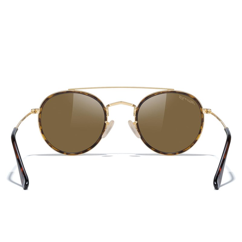 MERRY'S Retro Round Polarized Sunglasses - Unisex Double Bridge Sun Glasses