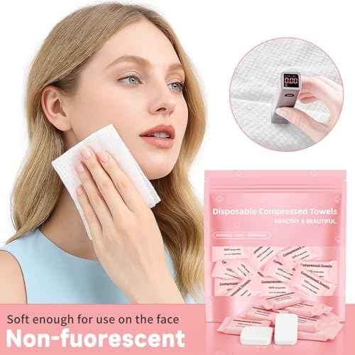 Disposable Compressed Face Towels, Ultra Soft Large Size Compressed Towel Tablets Portable Washcloth Reusable for Travel Camping Hiking Outdoor Sports Beauty Salon (30Pcs)