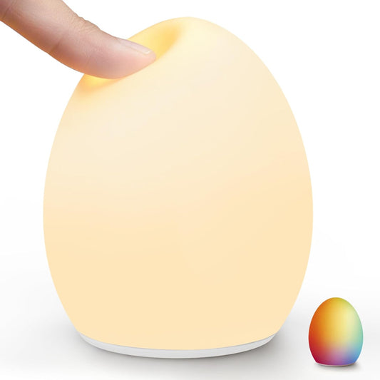 Skiennix Baby Night Light - Portable Silicone Egg Lamp with 11 Color Options | BPA-Free & Eye-Caring Design