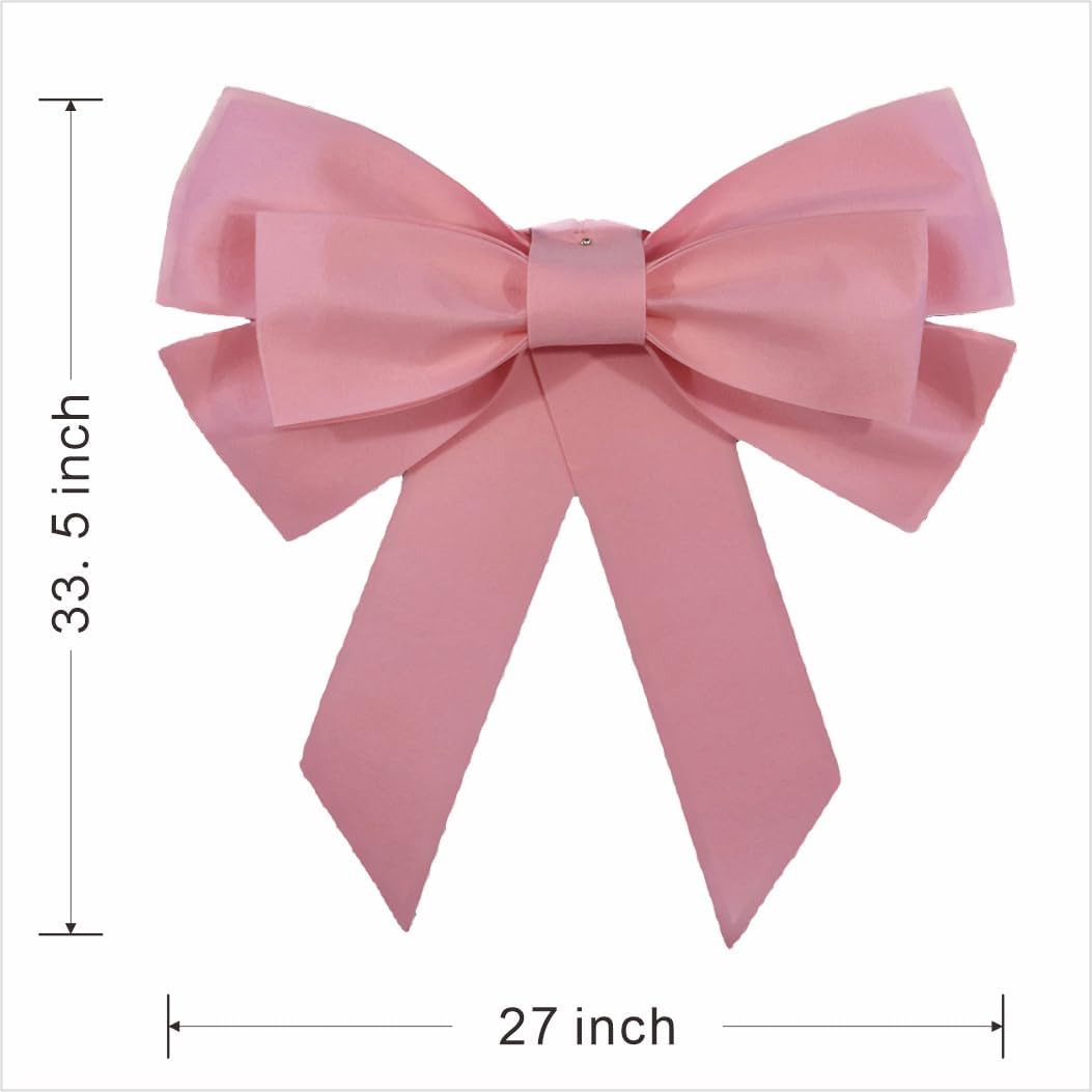 Skiennix Jumbo Car Bow - Extra Large Pink Ribbon for Gifts | Perfect for Birthdays, Sweet 16 & Holidays