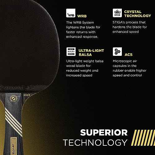 STIGA Bullet Ping Pong Paddle ? 5-ply Extra Light Blade ? 2mm Premium Sponge ? Flared Handle for Masterful Grip ? Performance Table Tennis Racket for Competitive Play