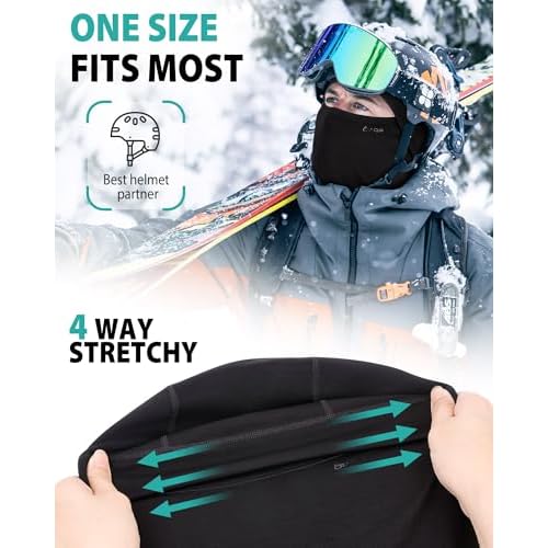 Balaclava Ski Mask for Men & Women, Modal Wool Blend Soft Windproof Face Mask Thermal Winter Full Face Cover for Cold Weather