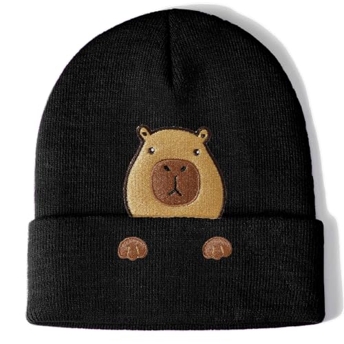 Capybara Hat Beanie Gifts for Women Men Funny Capybara Lover Christmas Birthday Decoration Embroidered Knit Gifts